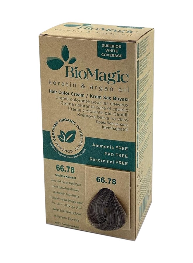 Biomagic Permanent Hair Color Cream, Superior White Coverage With Keratin & Argan Oil, Deep Dark Blonde Beige, 66.87 66.78 Dark Blonde Beige 170ml