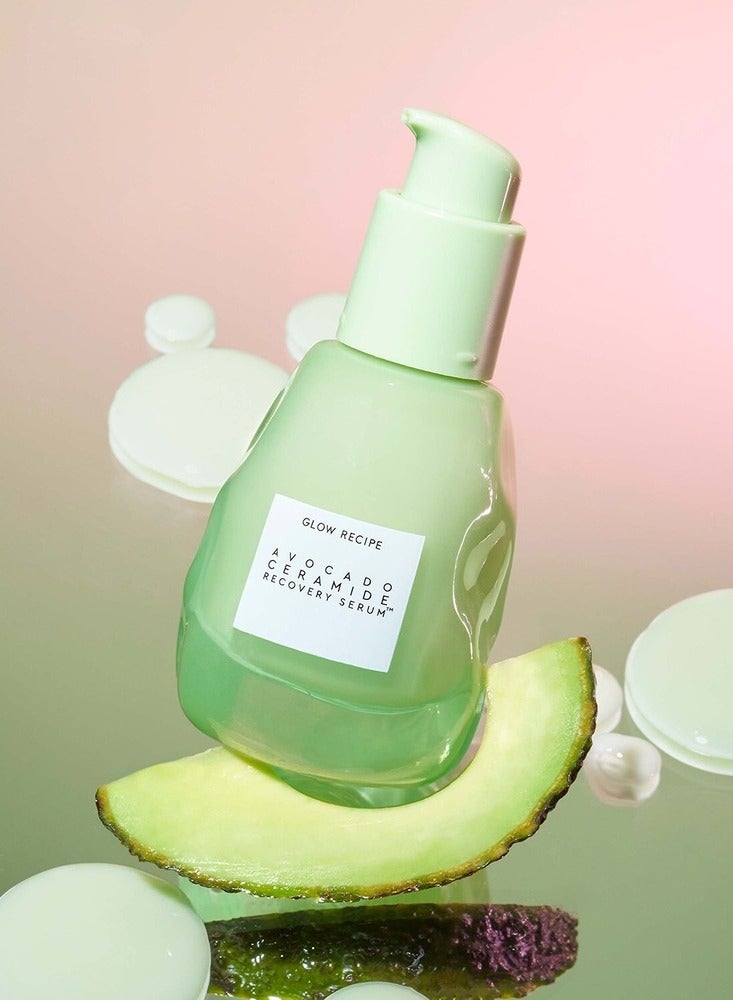 GLOW RECIPE Avocado Ceramide Recovery Serum, 30ml – Soothing, Redness-Reducing, and Barrier-Strengthening Serum with Ceramides and Avocado Extract