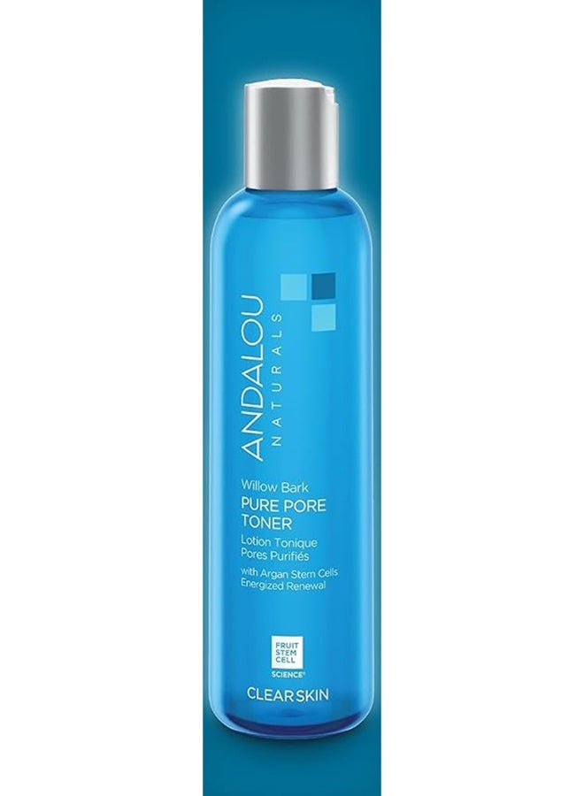 Andalou Naturals Willow Bark Pure Pore Toner, Infused With Argan Stem Cells, Pore-Purifying Lotion 180ml