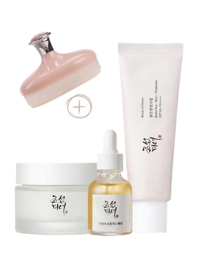 Glow Kit Glow Serum Propolis Niacinamide Dynasty Cream Sunscreen Relief Sun Probiotics SPF50+ PA++++ 130ml