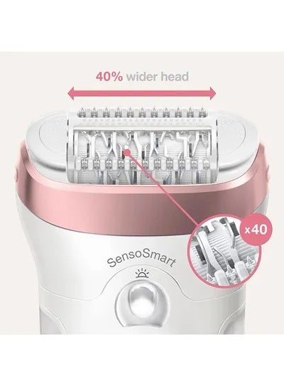 Epilator Silk-Épil 9 Skinspa, 9720, White/Pink White 26x7x19.7cm