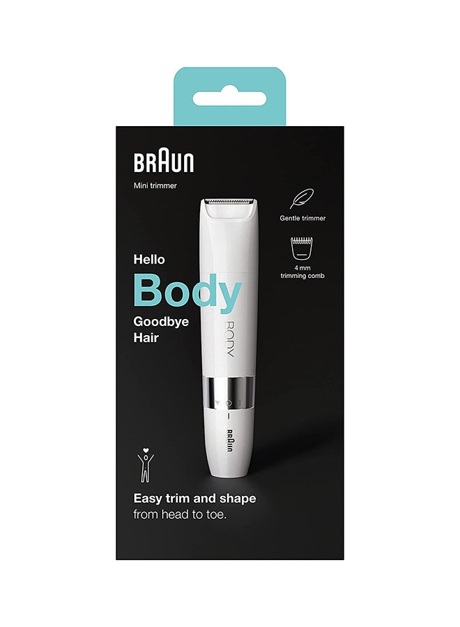 Body Mini Trimmer Bs1000, Electric Body Hair Removal For Everybody, For On-The-Go White