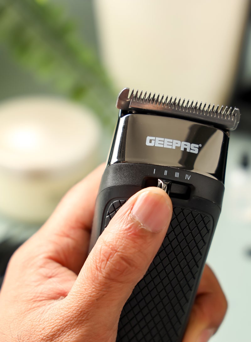 Geepas Digital Hair Clipper- GTR56032| Hair Clipper with High Capacity Battery| High Performance Blade with Titanium Coating for Efficient Operation, Does not Hurt Scalp| Digital Display