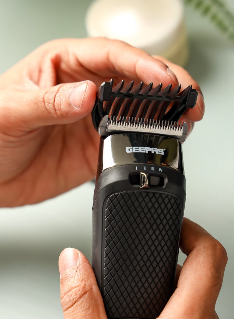 Geepas Digital Hair Clipper- GTR56032| Hair Clipper with High Capacity Battery| High Performance Blade with Titanium Coating for Efficient Operation, Does not Hurt Scalp| Digital Display