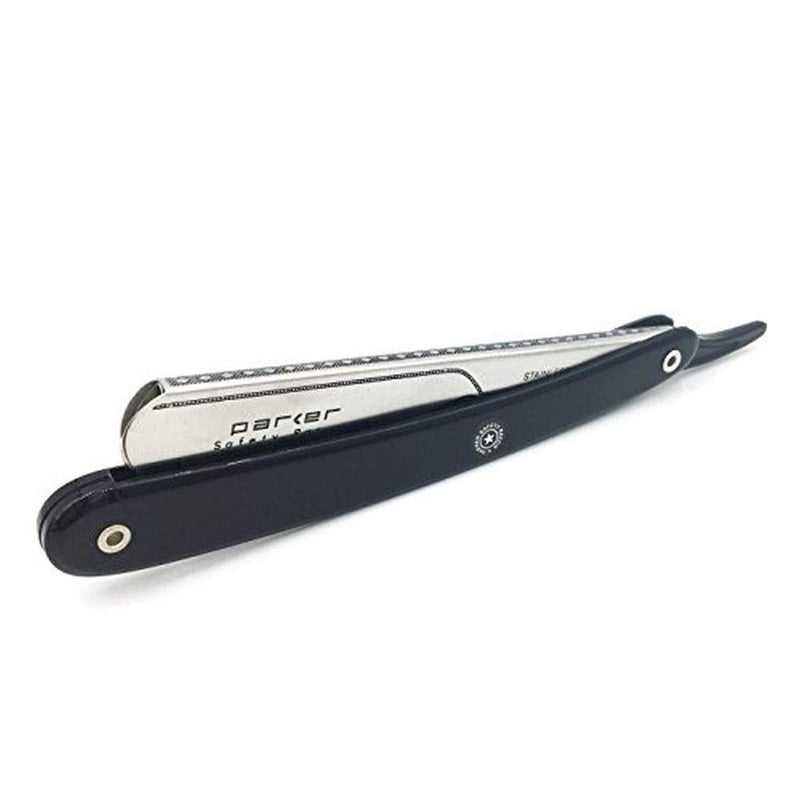 Push Type Load Straight Edge Barber Shavette Razors Blade Arm Silver 0.50x2.00x6.00inch