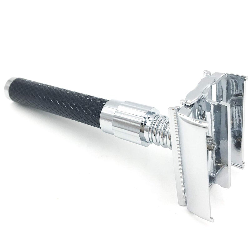 Ultra Heavy Weight Butterfly Open Double Edge Safety Razor Silver/Black 0.39370078700x0.39370078700x1.57480314800inch