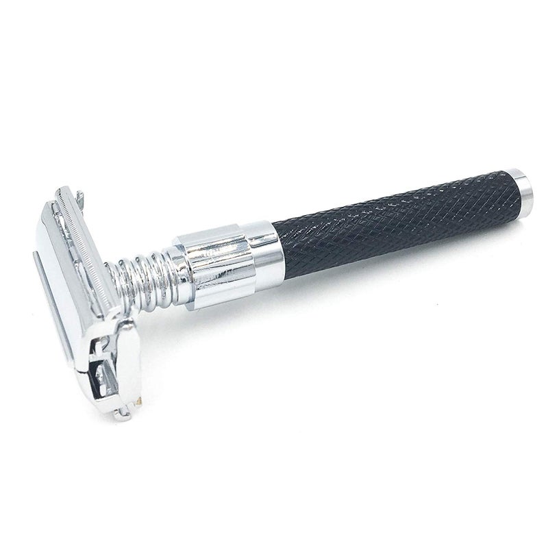 Ultra Heavy Weight Butterfly Open Double Edge Safety Razor Silver/Black 0.39370078700x0.39370078700x1.57480314800inch