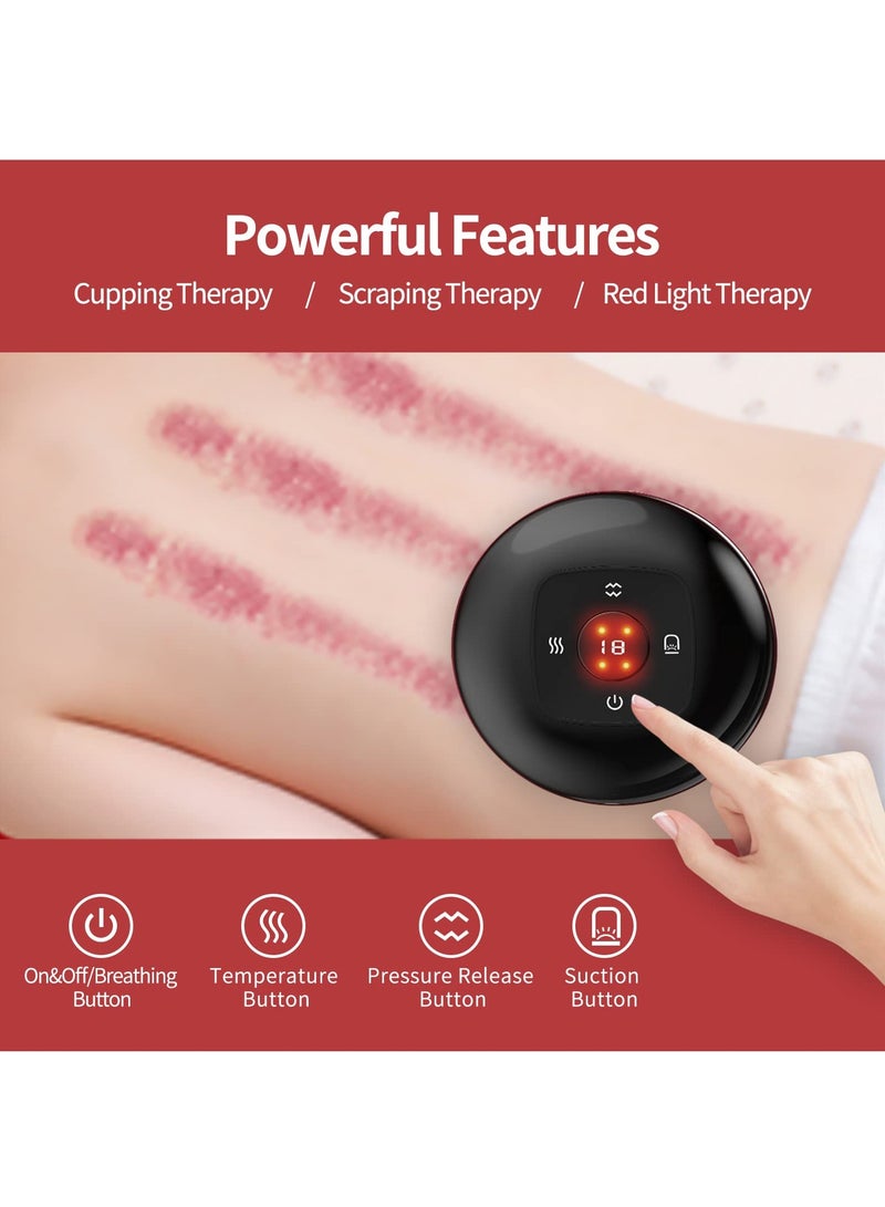 Electric Cupping Therapy Massager Equipment Tools, Scraping Hot Compression Sucking Function, Suitable for Scraping Back, Arm, Waist and Leg, Whole Body Relaxation