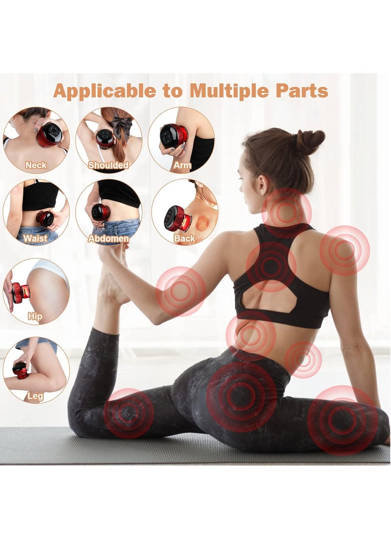 Electric Cupping Therapy Massager Equipment Tools, Scraping Hot Compression Sucking Function, Suitable for Scraping Back, Arm, Waist and Leg, Whole Body Relaxation