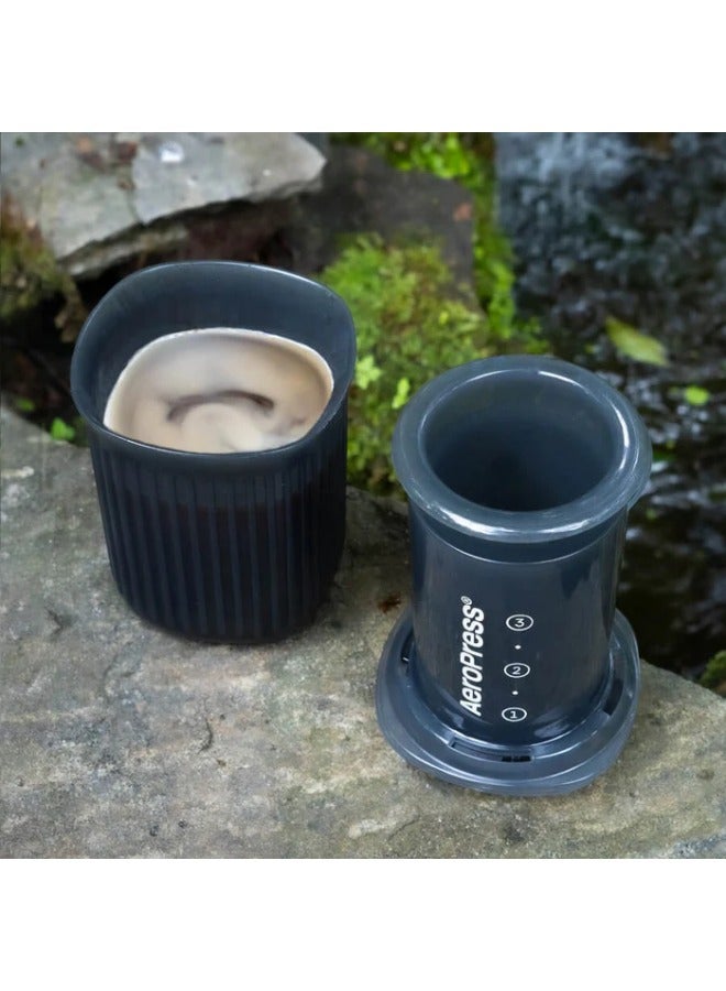 Go Travel Coffee Maker, BPA Free, Portable, Smooth and Bitter-free Brew, Shatterproof and Durable for Camping, Grey - 1 Cup
