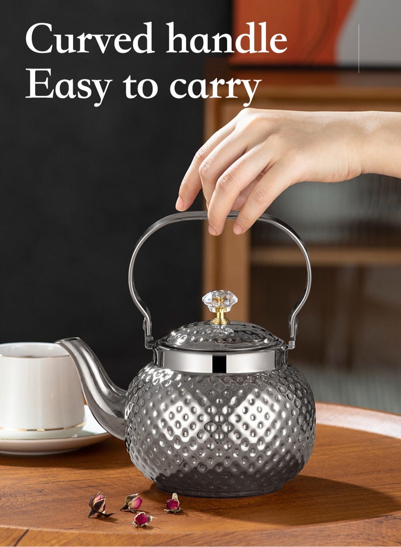 1.6L food grade stainless steel teapot is sturdy and durable, suitable for household and household items, and easy to enjoy the fun of brewing tea