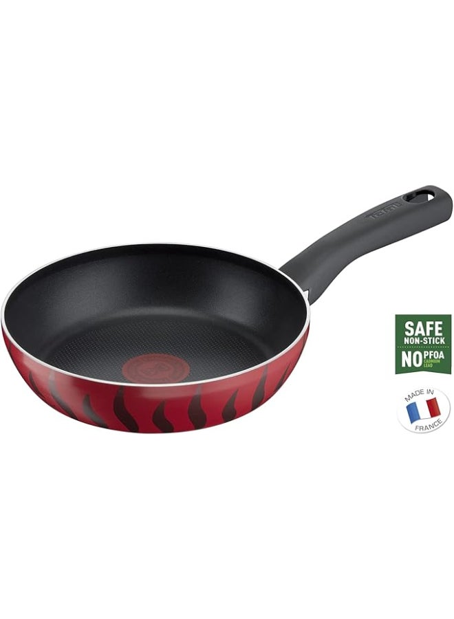 Aluminium Non Stick G6 Tempo Flame Frypan Red/Black