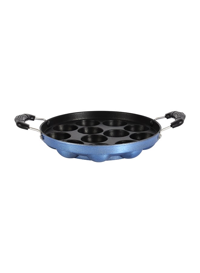 12 Pits Non-Stick 21 Cm Paniyarakkal, 3 Layer Coating, Premium Quality, Die Cast Aluminium Boday, Strong Heat-Resistant Handles, Durable Non-Stick Coating, Multi Color, Assorted Color, 31 X 21 X 4 Cm Multi Color 21cm