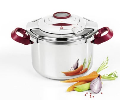 Stainless Steel Clipso Precision Pressure Cooker Silver/Brown 9Liters