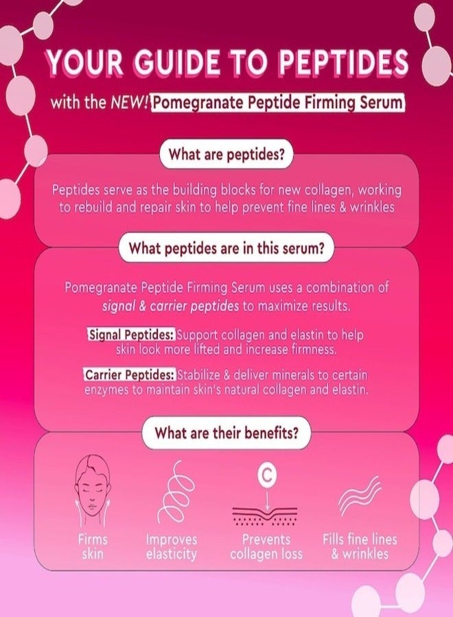 GLOW RECIPE Pomegranate Peptide Firming Serum 30ml – Anti-Aging, Hydrating, and Collagen-Boosting Skincare with Peptides and Pomegranate Extract for Firm, Smooth, and Radiant Skin