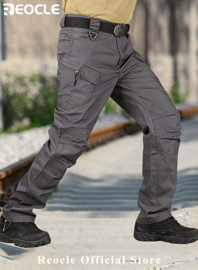 Men's Tactical Pants Lightweight Performance Pants with Multi Cargo Pockets Anti-rip Waterproof Military Combat Cargo Work Hiking Pants