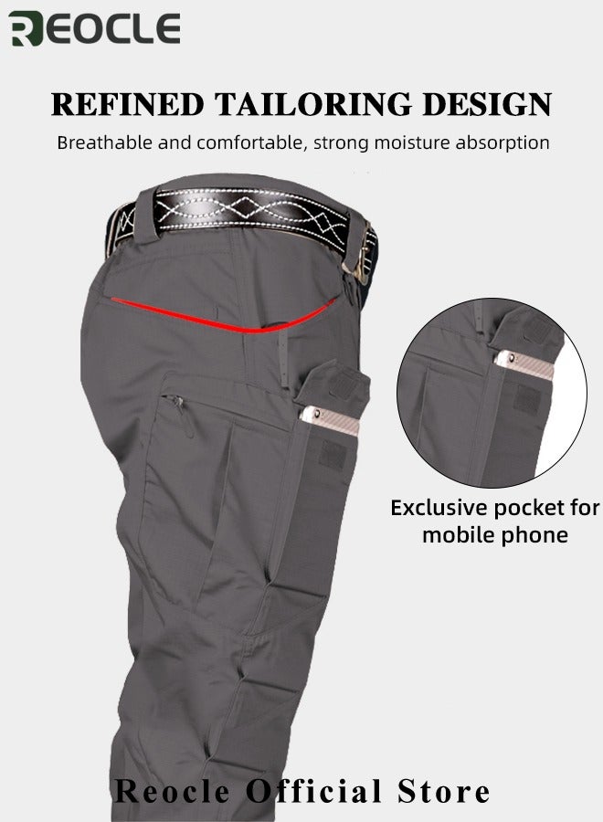 Men's Tactical Pants Lightweight Performance Pants with Multi Cargo Pockets Anti-rip Waterproof Military Combat Cargo Work Hiking Pants