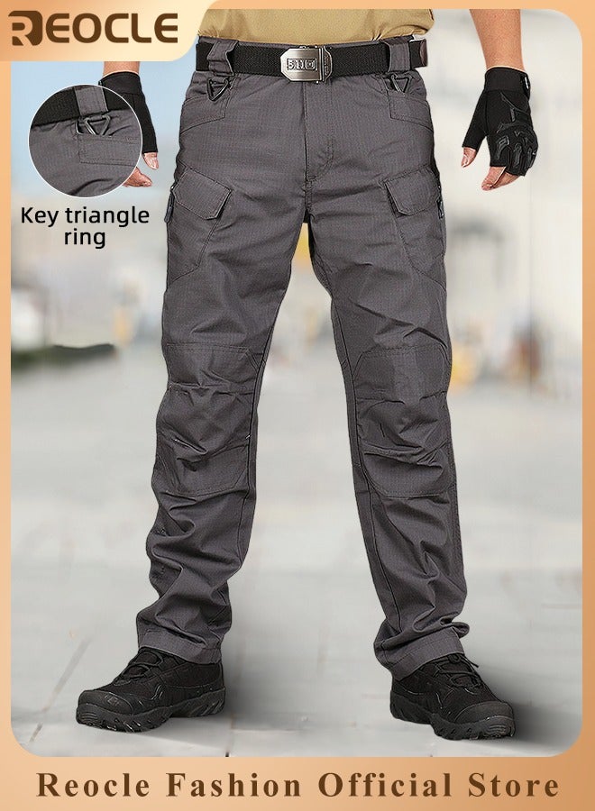 Men's Tactical Pants Lightweight Performance Pants with Multi Cargo Pockets Anti-rip Waterproof Military Combat Cargo Work Hiking Pants