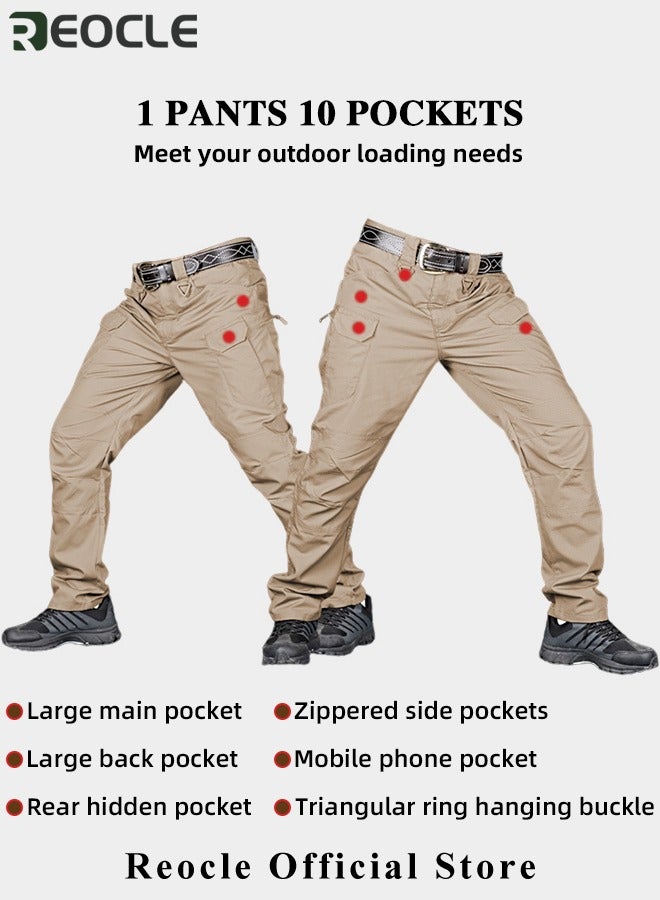 Men's Tactical Pants Lightweight Performance Pants with Multi Cargo Pockets Anti-rip Waterproof Military Combat Cargo Work Hiking Pants