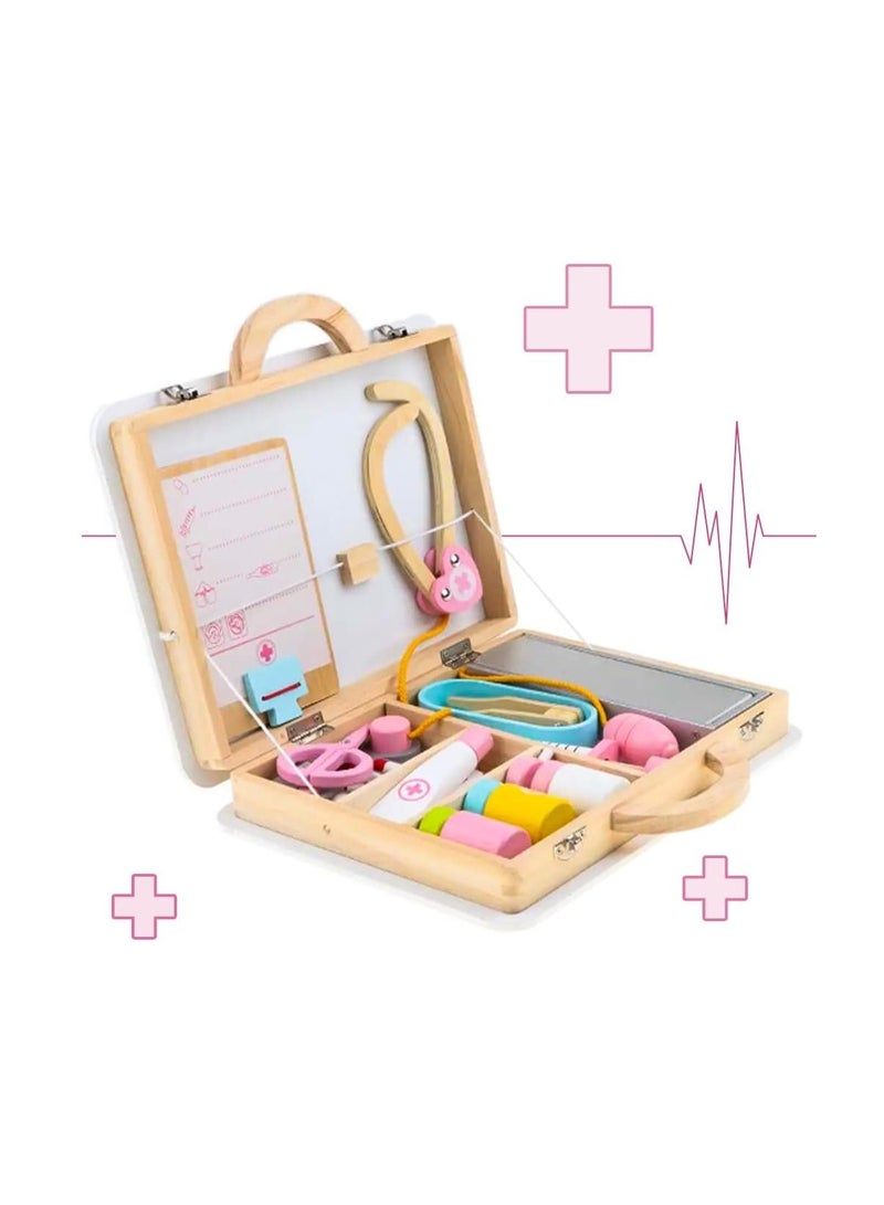 UKR Wooden Doctor Medical Kit | Role Play Toy Set for Kids | Educational Pretend Play Medical Accessories | Fun Doctor Set for Toddlers | Interactive Healthcare Playset for Boys & Girls | Early Learning Toy for Imaginative Play