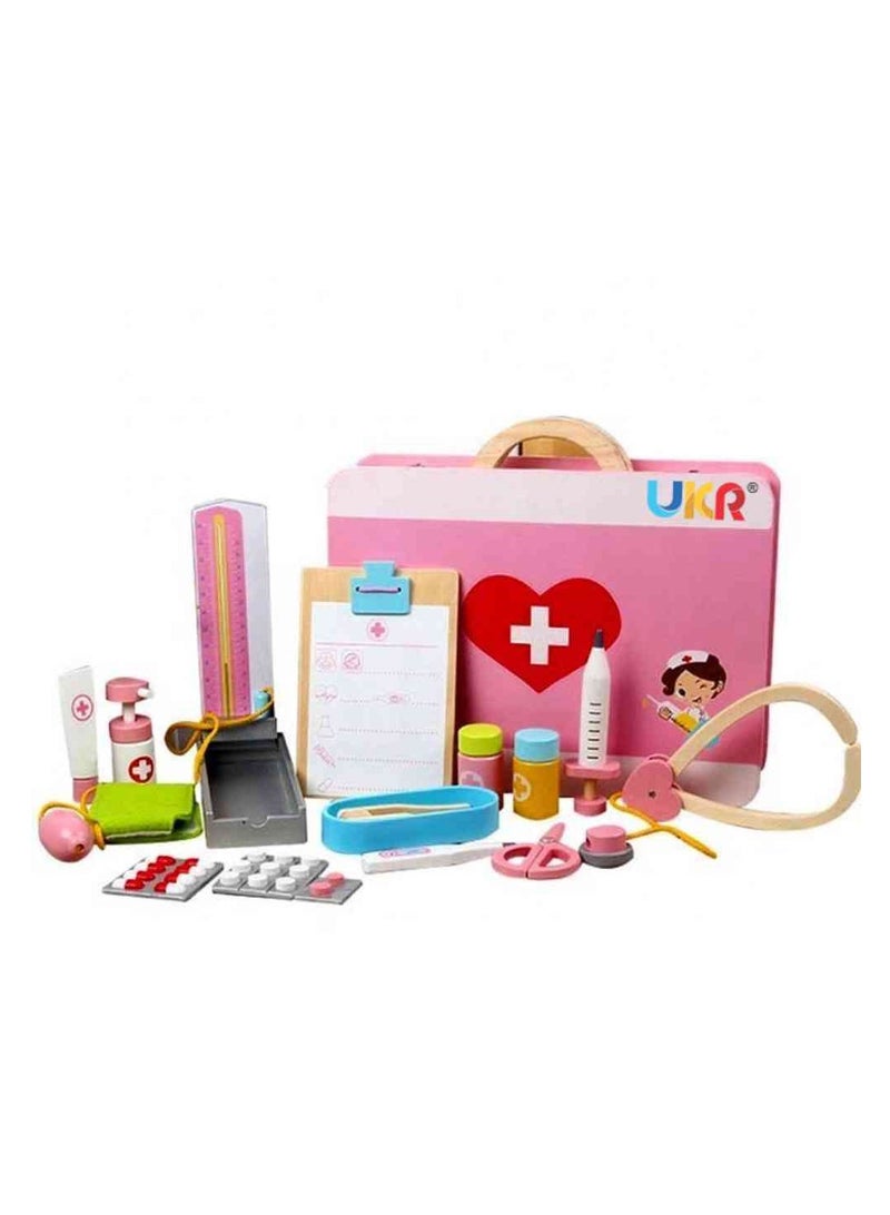 UKR Wooden Doctor Medical Kit | Role Play Toy Set for Kids | Educational Pretend Play Medical Accessories | Fun Doctor Set for Toddlers | Interactive Healthcare Playset for Boys & Girls | Early Learning Toy for Imaginative Play