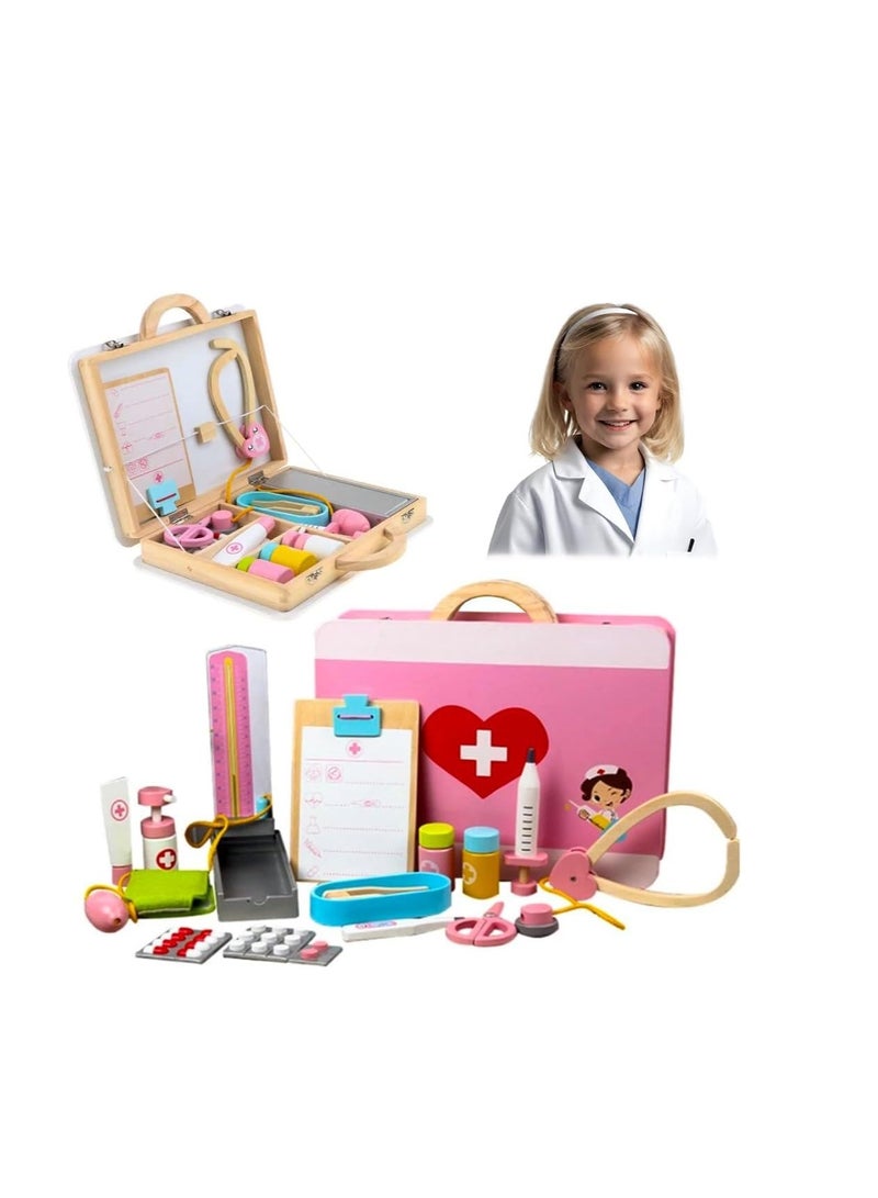 UKR Wooden Doctor Medical Kit | Role Play Toy Set for Kids | Educational Pretend Play Medical Accessories | Fun Doctor Set for Toddlers | Interactive Healthcare Playset for Boys & Girls | Early Learning Toy for Imaginative Play