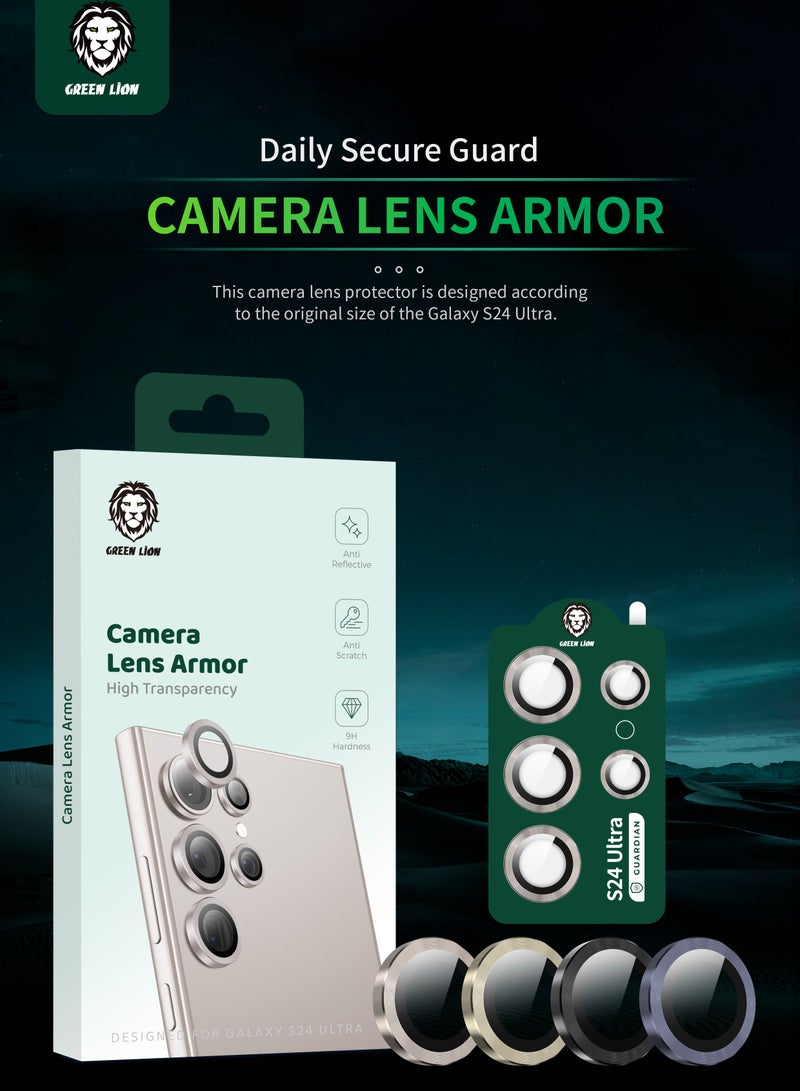 Samsung Galaxy S24 Ultra Camera Lens Armor / High Transparency / Anti Reflective / 9H Hardness / HD Clarity / Anti Scratch / Anti Fingerprint - Grey