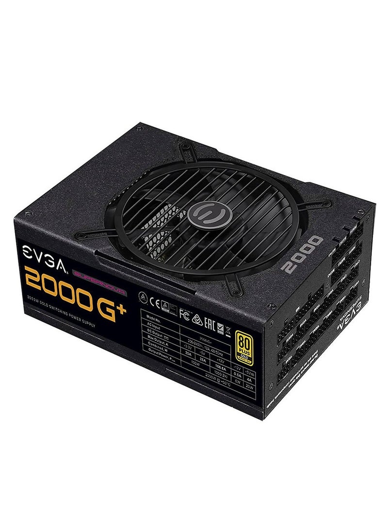 SuperNova G1+ 2000 Watts Full Modular ATX Power Supply, 80+ Gold Certificate, 18 SATA Connectors, 16 PCIe, 140mm Fan Size, Cable Management, 8 Molex, Active PFC, Black | 220-GP-2000-X3