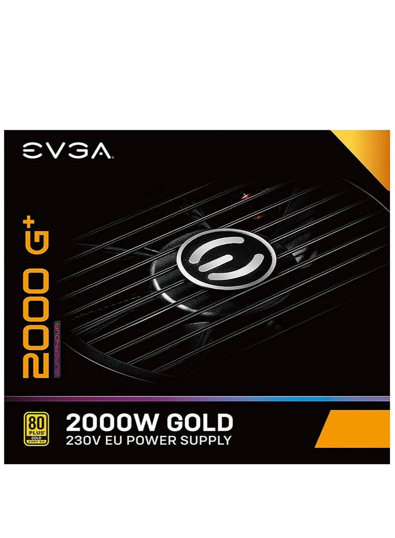 SuperNova G1+ 2000 Watts Full Modular ATX Power Supply, 80+ Gold Certificate, 18 SATA Connectors, 16 PCIe, 140mm Fan Size, Cable Management, 8 Molex, Active PFC, Black | 220-GP-2000-X3