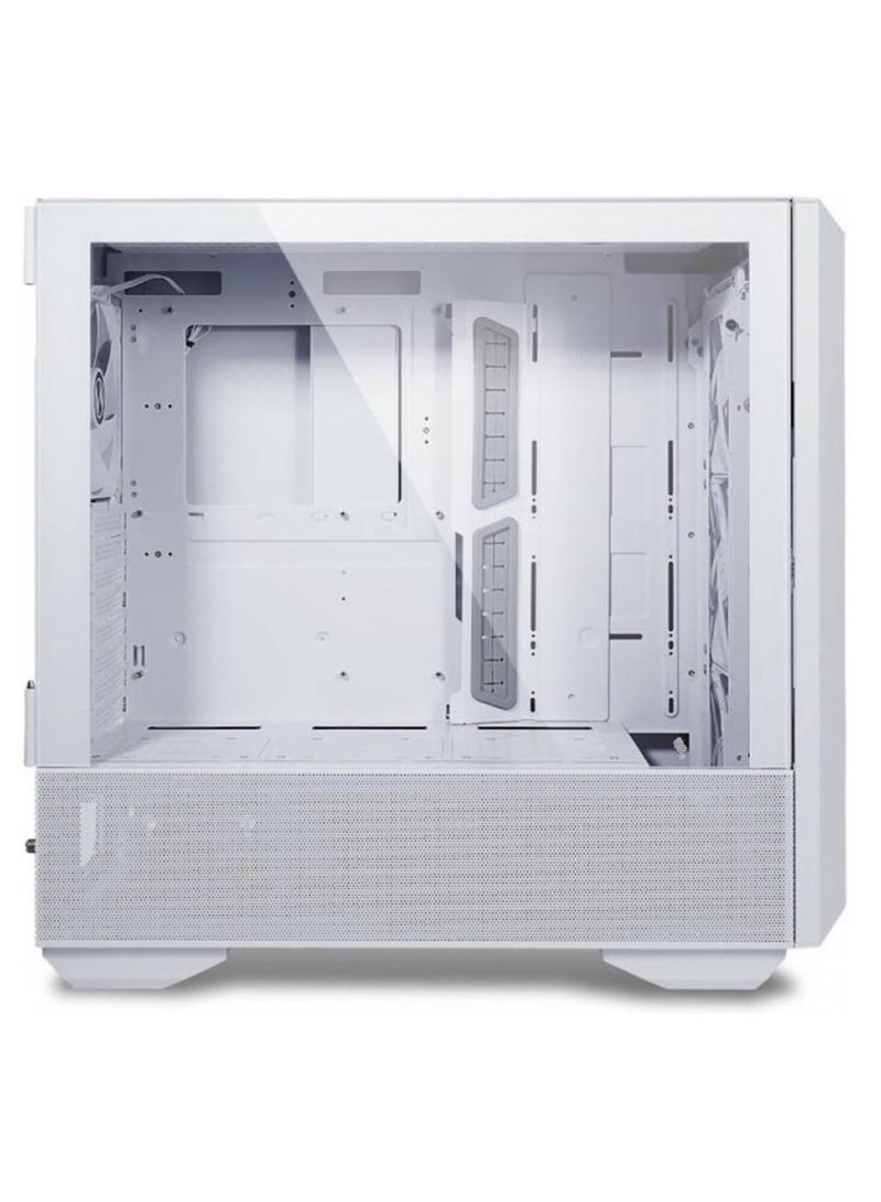 Lancool III Mesh RGB E-ATX Mid Tower Modular Chassis, 8 Expansion Slots, Tempered Glass Panel, Up To 360mm Fan Support, Equipped With 4x 140 PWM Fans, USB Type C, White | G99.LAN3RW.00