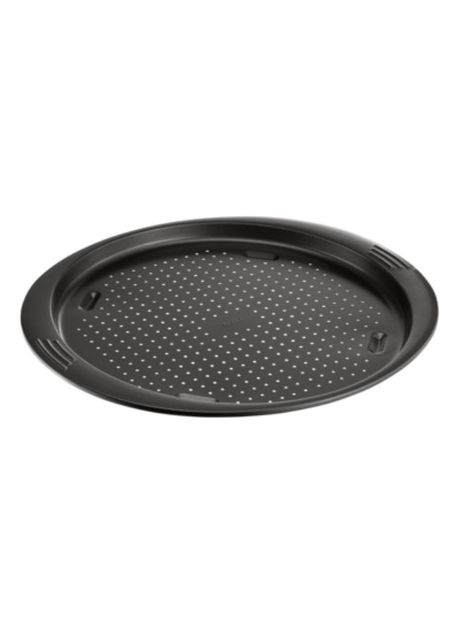 Easy Grip Perforated Pizza Baking Pan,Carbon Steel Dark Grey 34cm