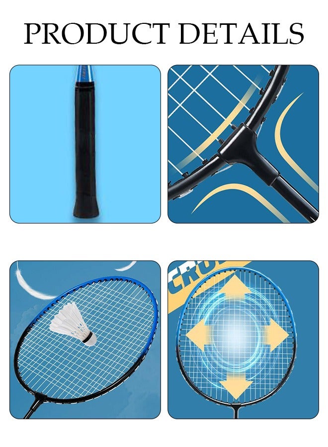 Badminton Rackets Set 2 Player Badminton Rackets Lightweight Badminton Racquet with 2 Shuttlecocks and 1 Carrying Bag,Badminton Backyard Games for Outdoor,Garden,Beach,Family Fun Game