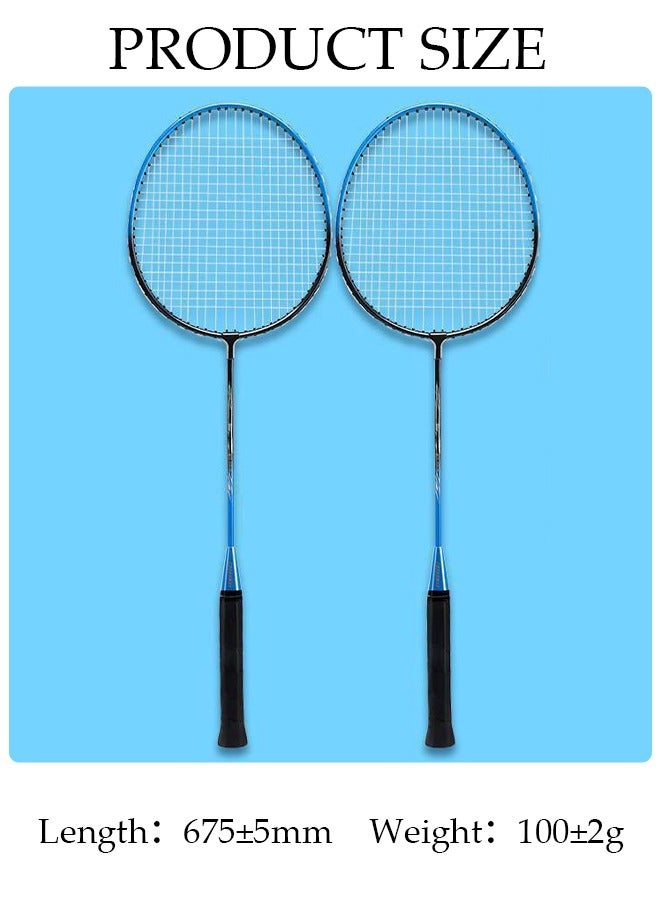 Badminton Rackets Set 2 Player Badminton Rackets Lightweight Badminton Racquet with 2 Shuttlecocks and 1 Carrying Bag,Badminton Backyard Games for Outdoor,Garden,Beach,Family Fun Game