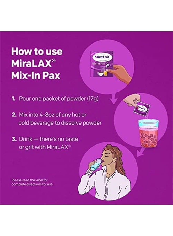 MiraLAX®  - Mix-In Pax softens stool with PEG 3350,  10 Doses x 17g