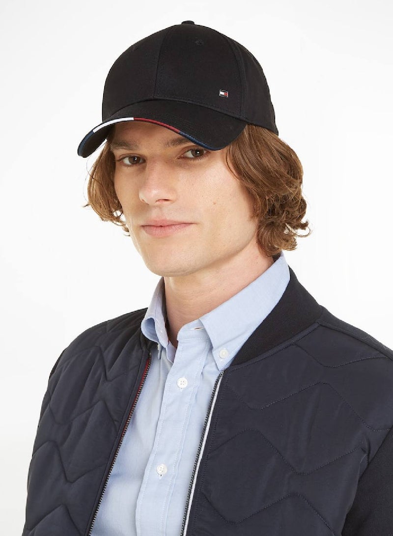 Men's Signature Flag Six-Panel Baseball Cap -  Pure organic cotton, Black