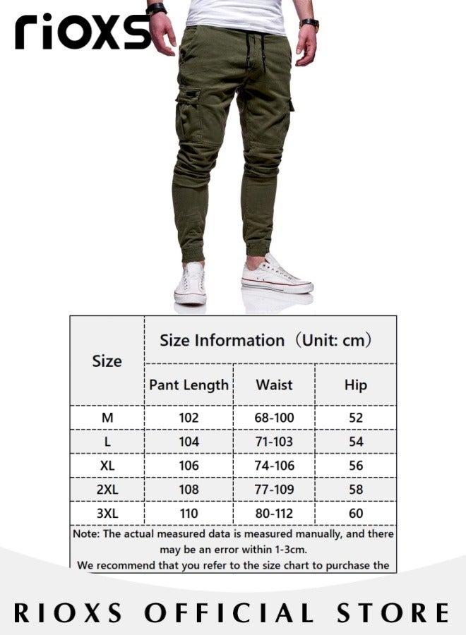 Men's Cargo Pants, Baggy Fit Tapered Cargo Pants For Men, Casual Sports Trousers, Drawstring Athletic Pants For Running Jogging Workout, Tactical Pantalones Cargo, Mens Cargo Pants, Multi Pocket Stretch Sweatpants