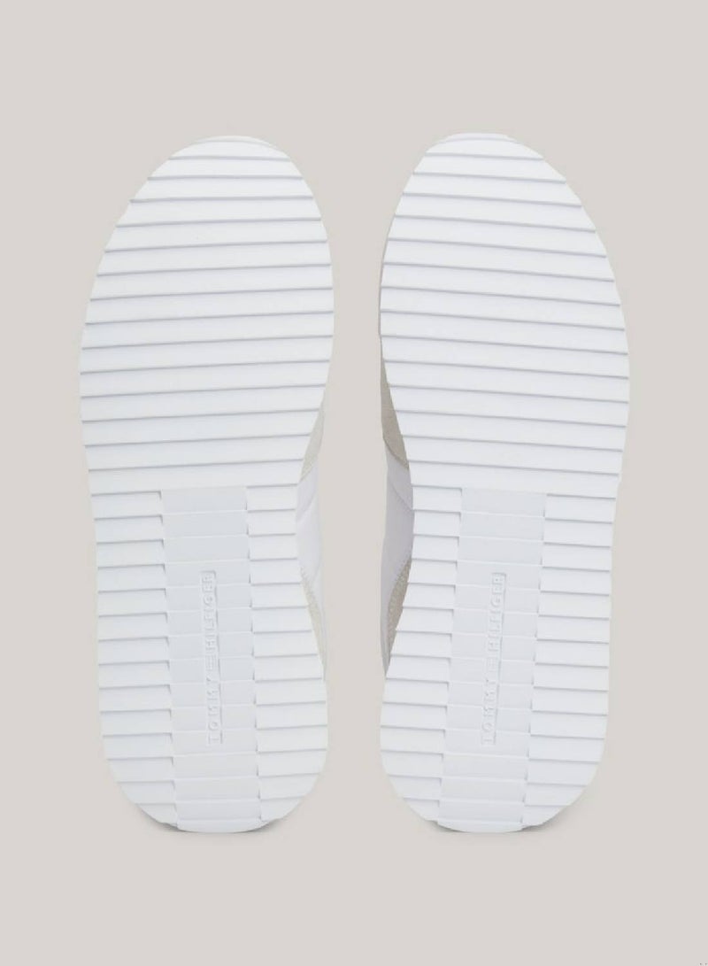 Men's Cleat Signature Tape Trainers -  Stretch recycled polyester upper, White