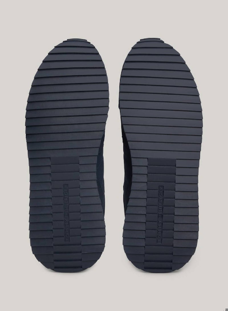 Men's Cleat Signature Tape Trainers -  Stretch recycled polyester upper, Navy