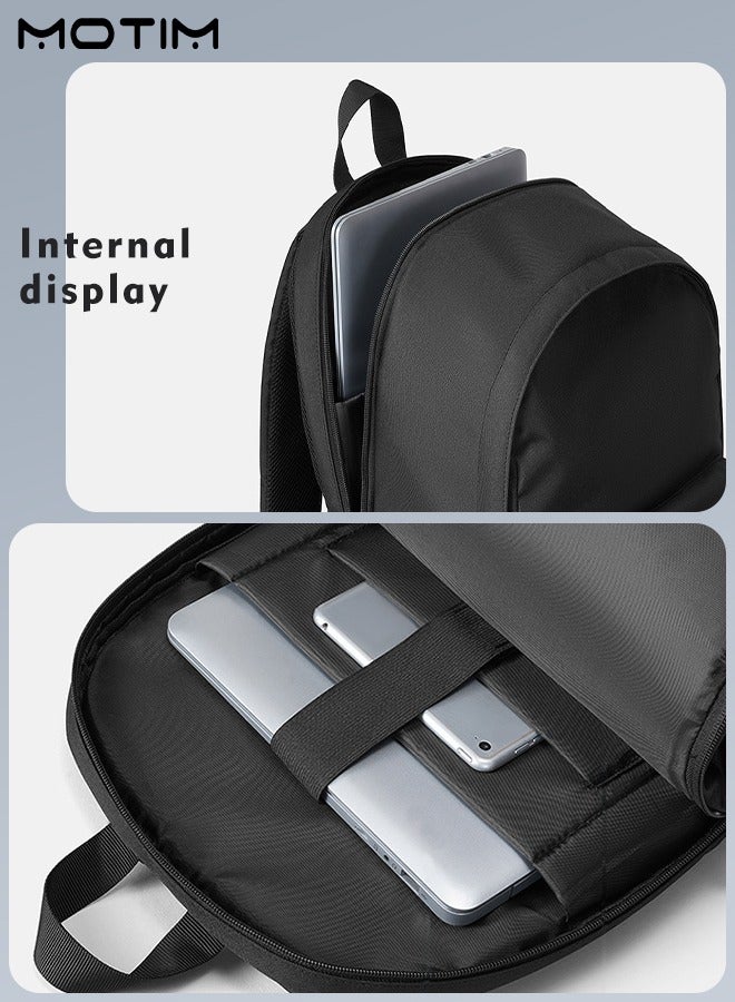 15.6 Inch Laptop Backpack with Multi Spacious Compartment, Laptop Bag with USB Charging Port, Business Secure Zippers Durable Lightweight Laptop Computer Bag, Waterproof, Fits 15.6 Inch Laptop Tablets, Satchel