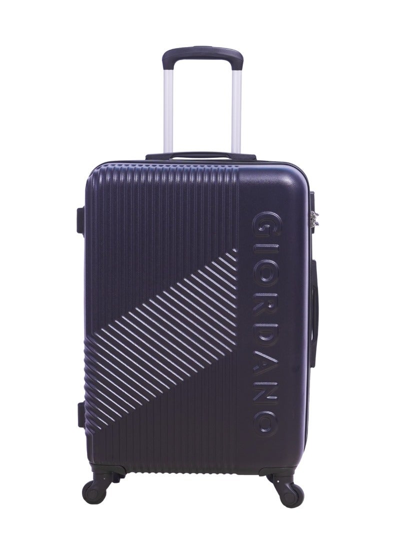 GIORDANO Logo Series Carry-On Small Cabin Suitcase Navy Blue, ABS Hard Shell Lightweight Durable 4 Wheels Luggage Trolley Bag 20