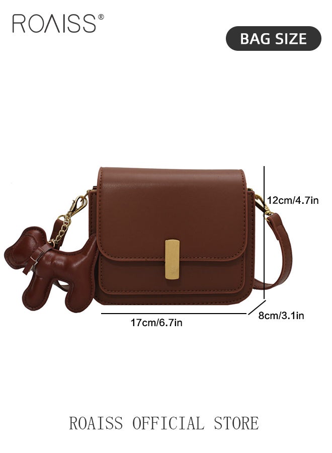 Popular Versatile Small Square Bag for Women Exquisite Durable Lock Buckle Commuter Shoulder Bag Adjustable Shoulder Strap Crossbody Bag Suitable for Birthday Gifts or Ramadan