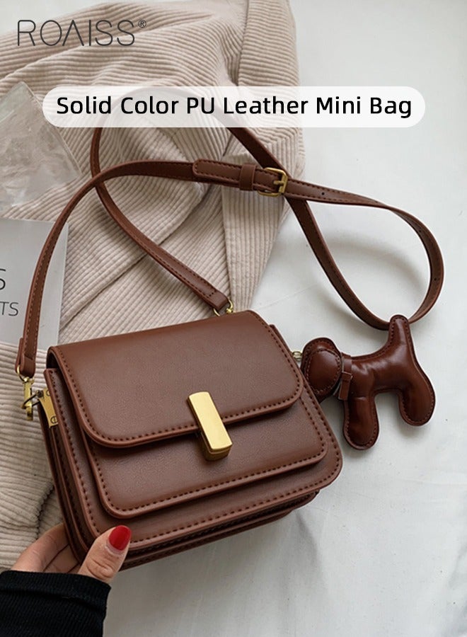 Popular Versatile Small Square Bag for Women Exquisite Durable Lock Buckle Commuter Shoulder Bag Adjustable Shoulder Strap Crossbody Bag Suitable for Birthday Gifts or Ramadan