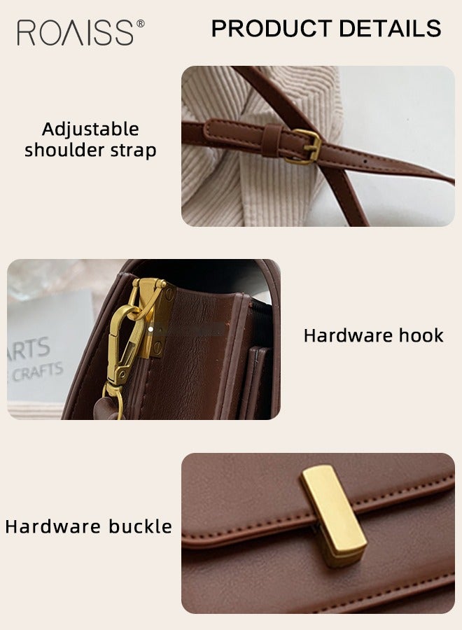 Popular Versatile Small Square Bag for Women Exquisite Durable Lock Buckle Commuter Shoulder Bag Adjustable Shoulder Strap Crossbody Bag Suitable for Birthday Gifts or Ramadan