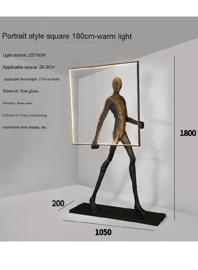 Ethereal Elegance Postmodern Abstract Human Figure Art Sculpture Floor Lamp for Luxury Living and Gallery Spaces and already assembled Size: 180*105*20cm