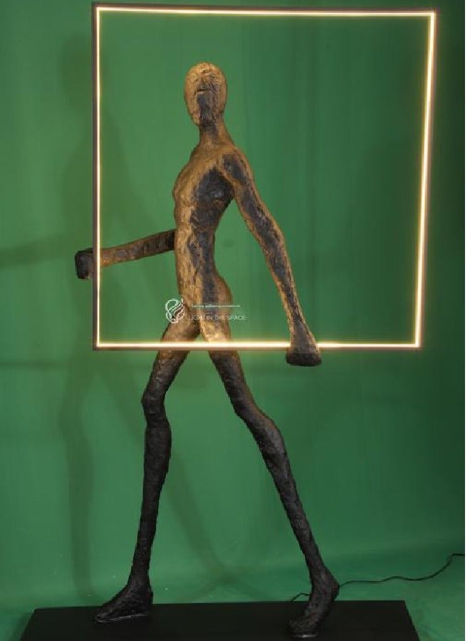 Ethereal Elegance Postmodern Abstract Human Figure Art Sculpture Floor Lamp for Luxury Living and Gallery Spaces and already assembled Size: 180*105*20cm