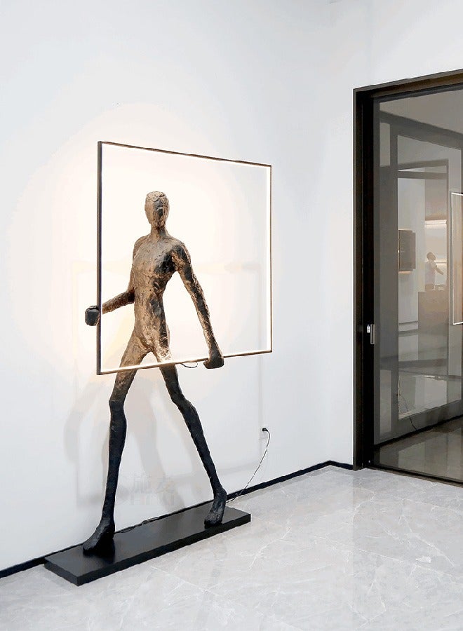 Ethereal Elegance Postmodern Abstract Human Figure Art Sculpture Floor Lamp for Luxury Living and Gallery Spaces and already assembled Size: 180*105*20cm