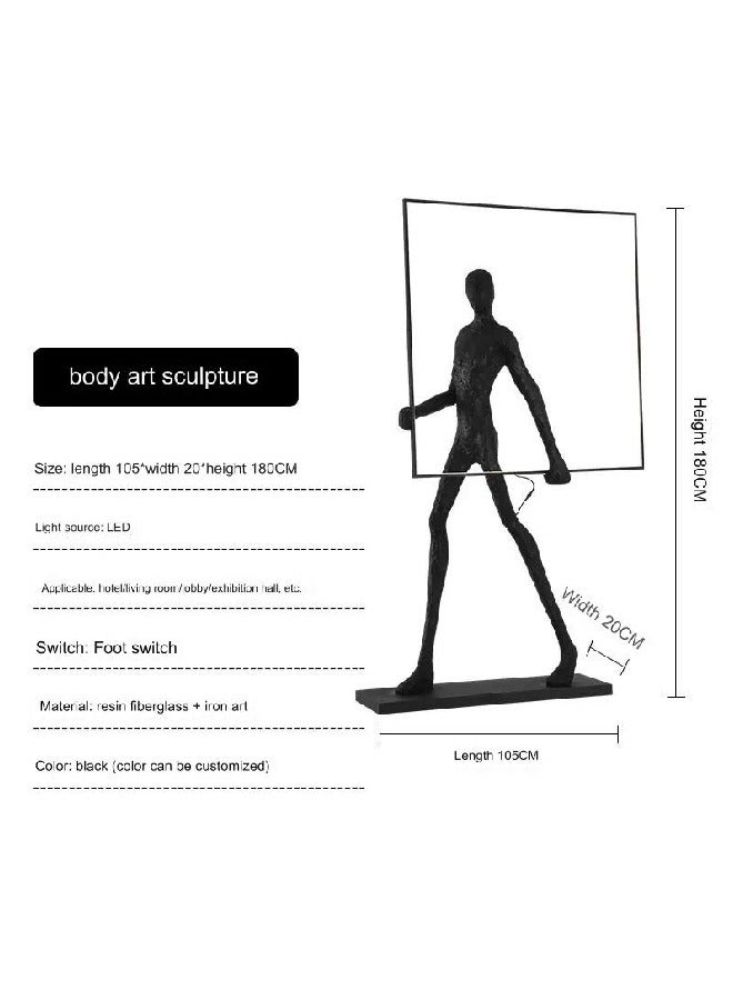 Ethereal Elegance Postmodern Abstract Human Figure Art Sculpture Floor Lamp for Luxury Living and Gallery Spaces and already assembled Size: 180*105*20cm