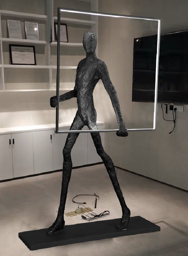 Ethereal Elegance Postmodern Abstract Human Figure Art Sculpture Floor Lamp for Luxury Living and Gallery Spaces and already assembled Size: 180*105*20cm
