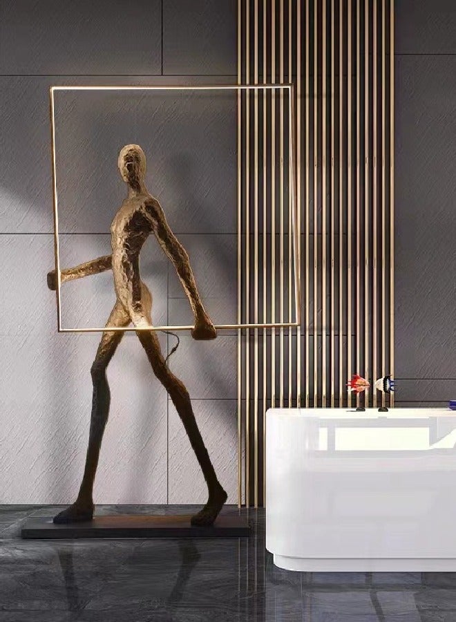 Ethereal Elegance Postmodern Abstract Human Figure Art Sculpture Floor Lamp for Luxury Living and Gallery Spaces and already assembled Size: 180*105*20cm