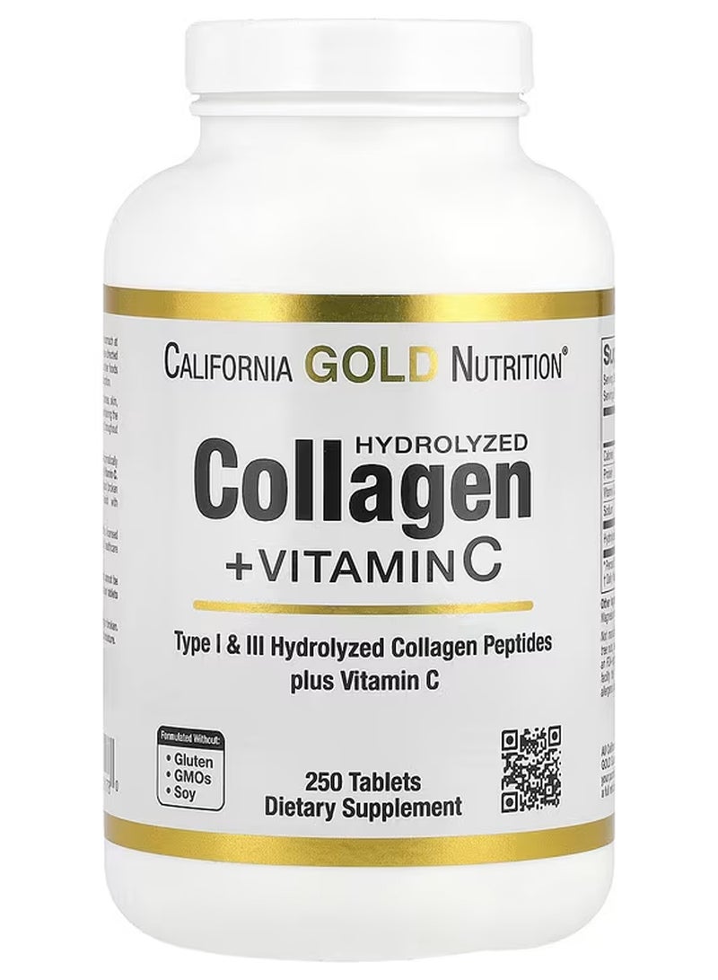 Collagen Peptides Plus Vitamin C Dietary Supplement 250 Tablets